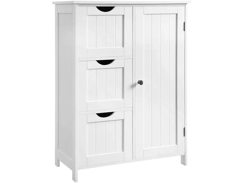 VASAGLE Kommode mit 3 Schubladen 60 x 81 cm, Weiss VASAGLE Kommode mit 3 Schubladen 60 x 81 cm, Weiss