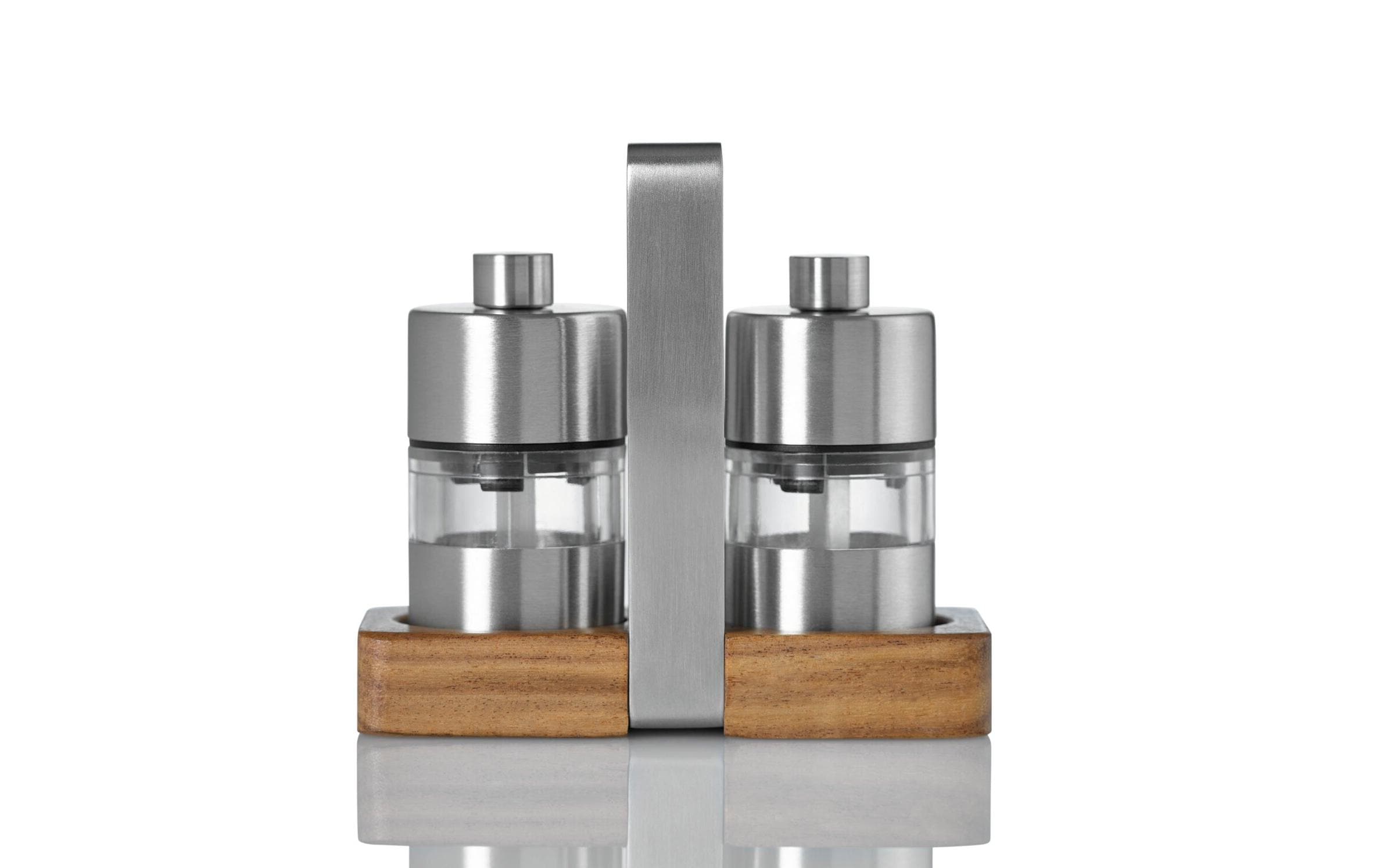 AdHoc Salz- und Pfeffermühle Menage Minimill 5 cm, Braun/Silber