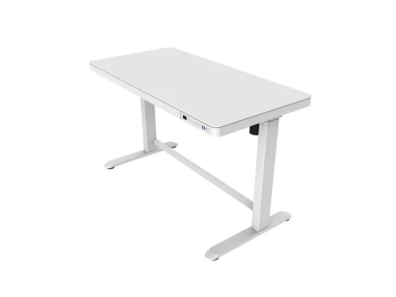 Contini ET118, 120 x 60 cm, mit Tischplatte Glas, Weiss