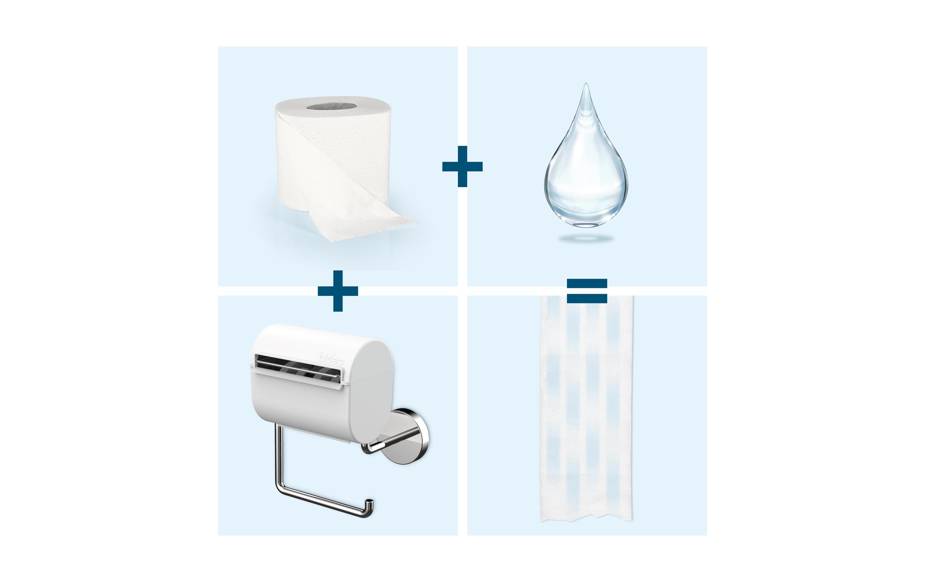 bideo Toilettenpapierhalterung mit Befeuchter Weiss