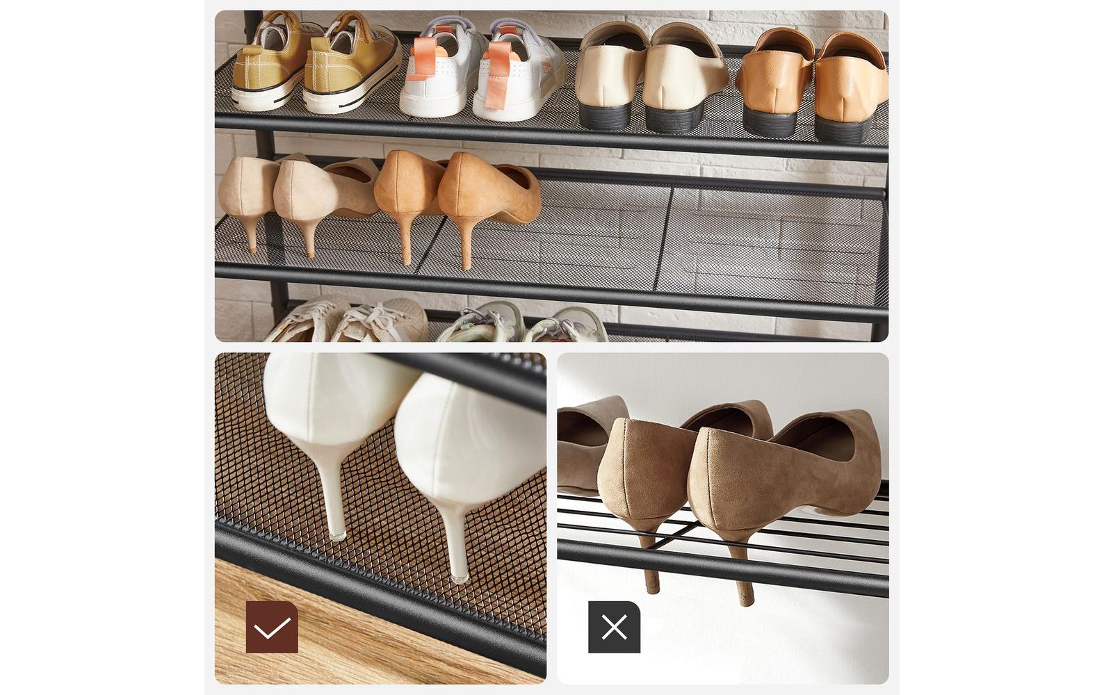 VASAGLE Garderobe 80 cm x 183.5 cm, Braun/Schwarz