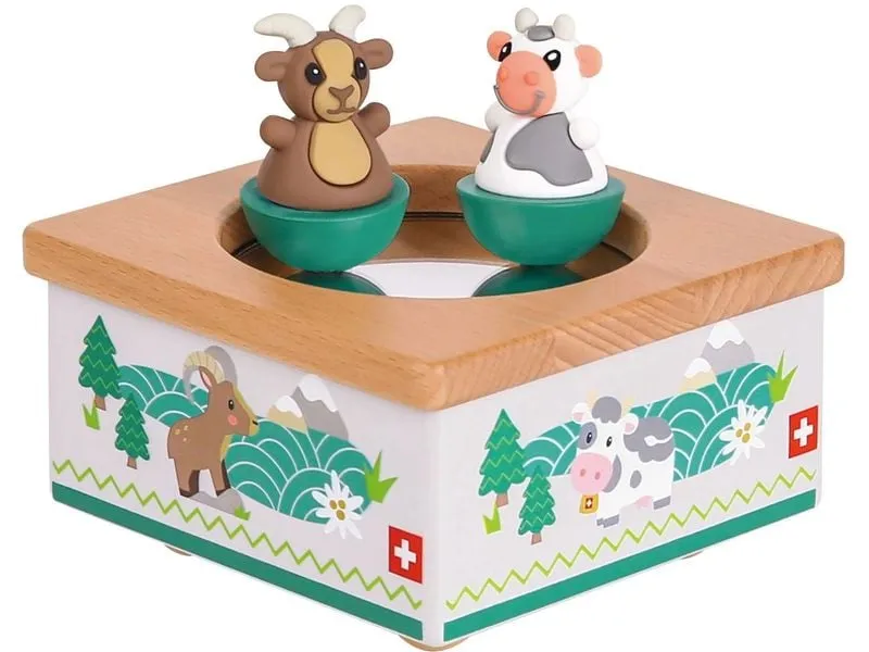 Spielba Holzspielwaren Musikdose Steinbock & Kuh