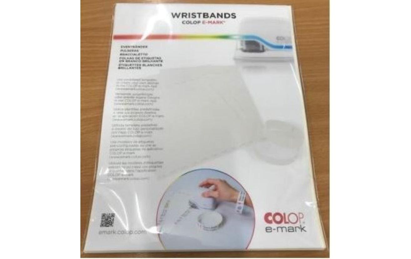 Colop Bastband e-mark Create Wristbands, 19 x 250 mm