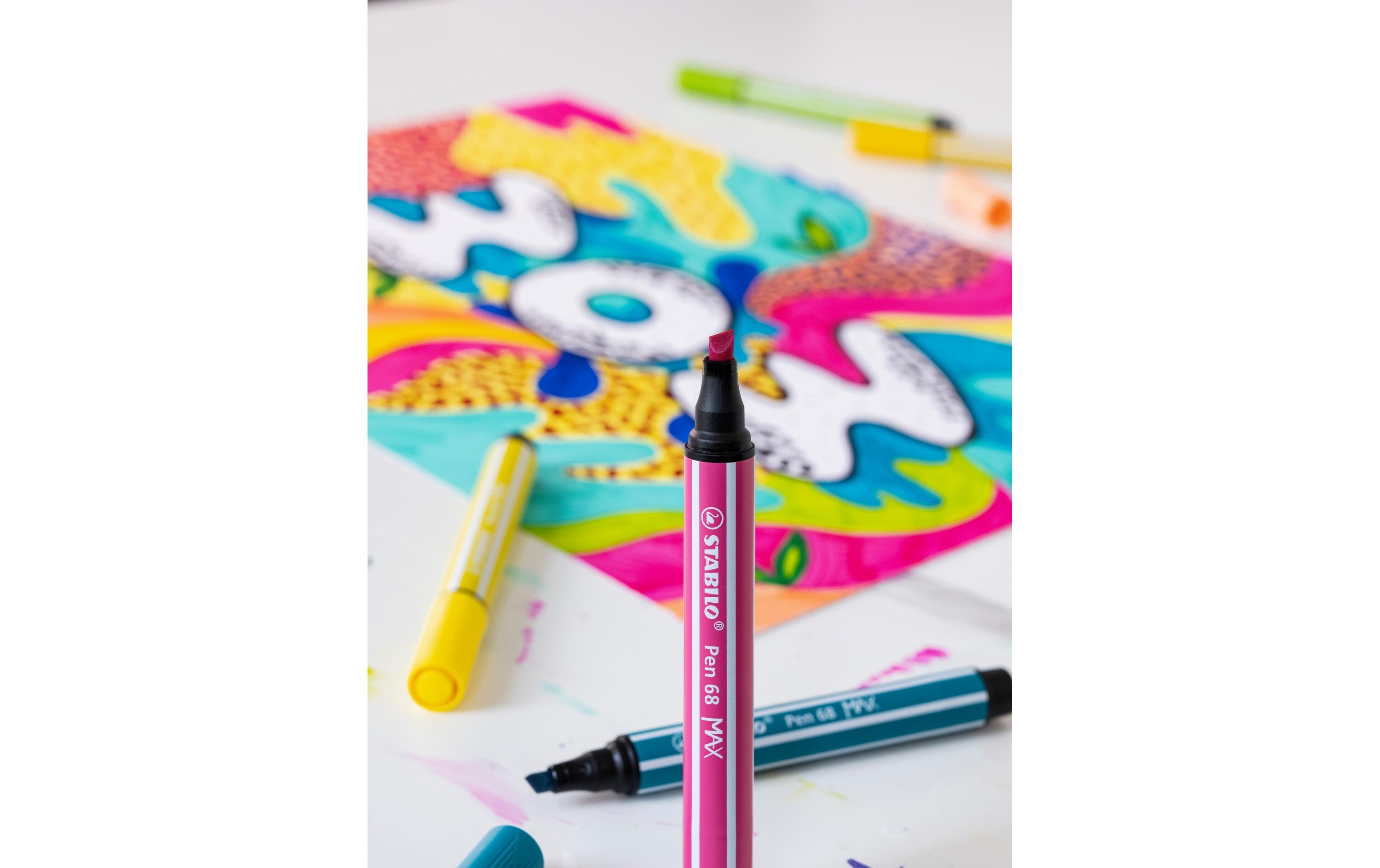 STABILO Filzstift Pen 68 MAX Gelb, 5 Stück