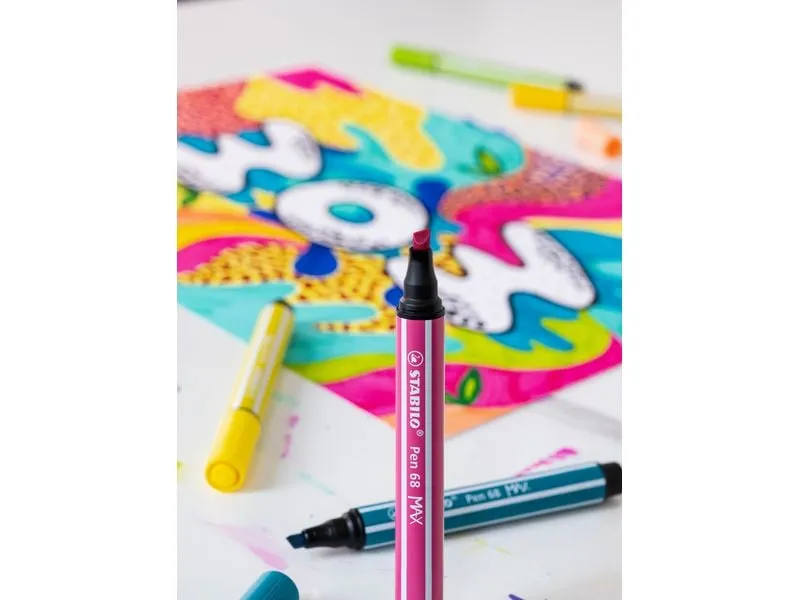 STABILO Filzstift Pen 68 MAX Gelb, 5 Stück STABILO Filzstift Pen 68 MAX Gelb, 5 Stück