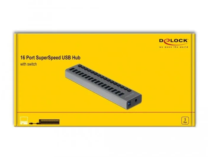 Delock USB-Hub 16-Ports und Schalter Delock USB-Hub 16-Ports und Schalter