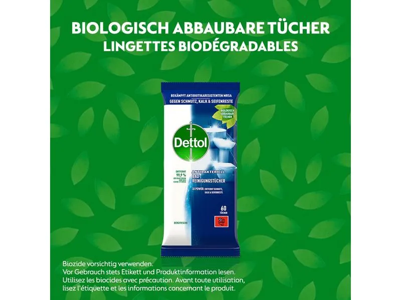 Dettol Bad-Reinigungstücher Bergfrische 60 Stück Dettol Bad-Reinigungstücher Bergfrische 60 Stück
