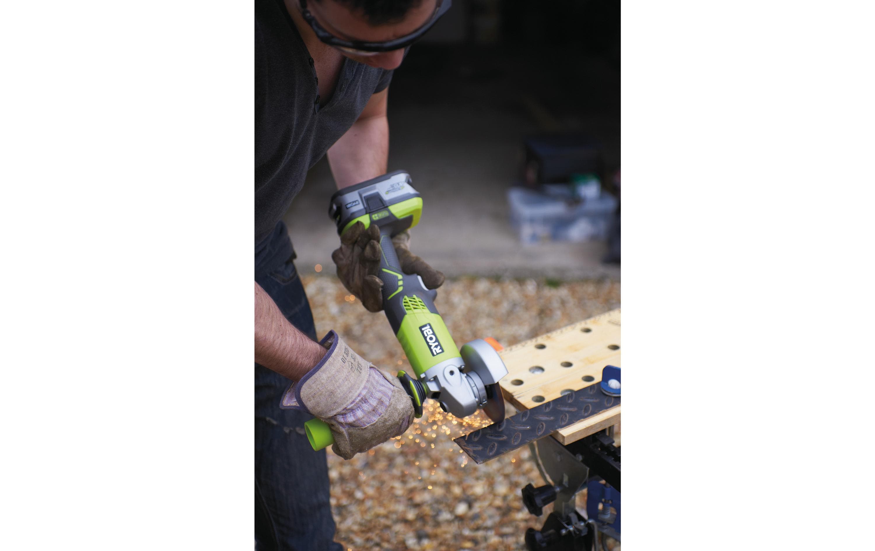 RYOBI Akku-Winkelschleifer R180AG-0, Solo, Ø 115 mm RYOBI Akku-Winkelschleifer R180AG-0, Solo, Ø 115 mm