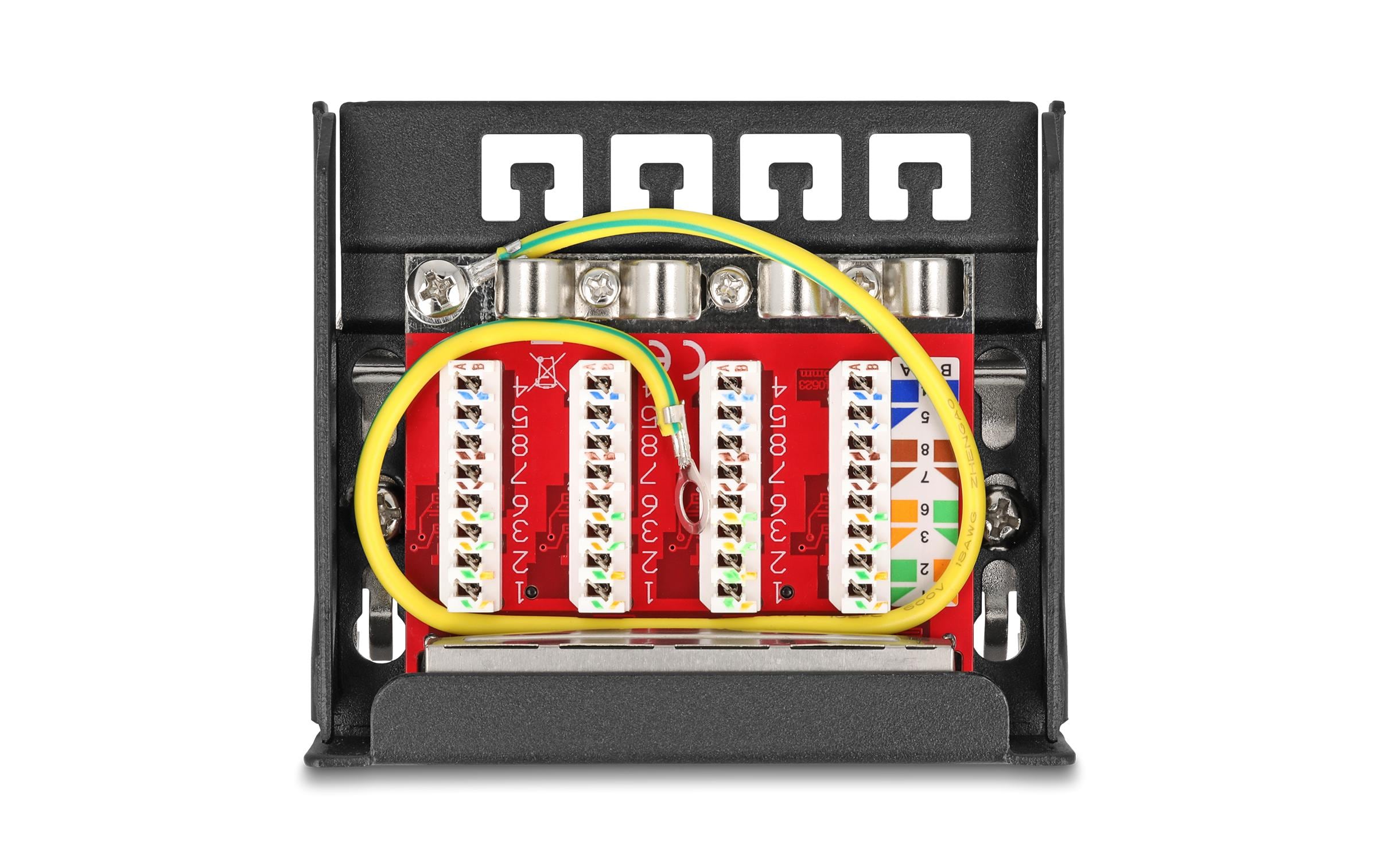Delock Patchpanel 4-Port Desktop/DIN-Rail/Wand