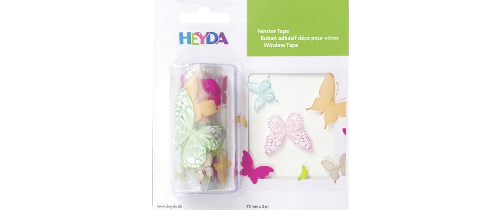 Heyda Fensterbild Butterflies 1 Stück, Rosa/Mint/Pink/Grün