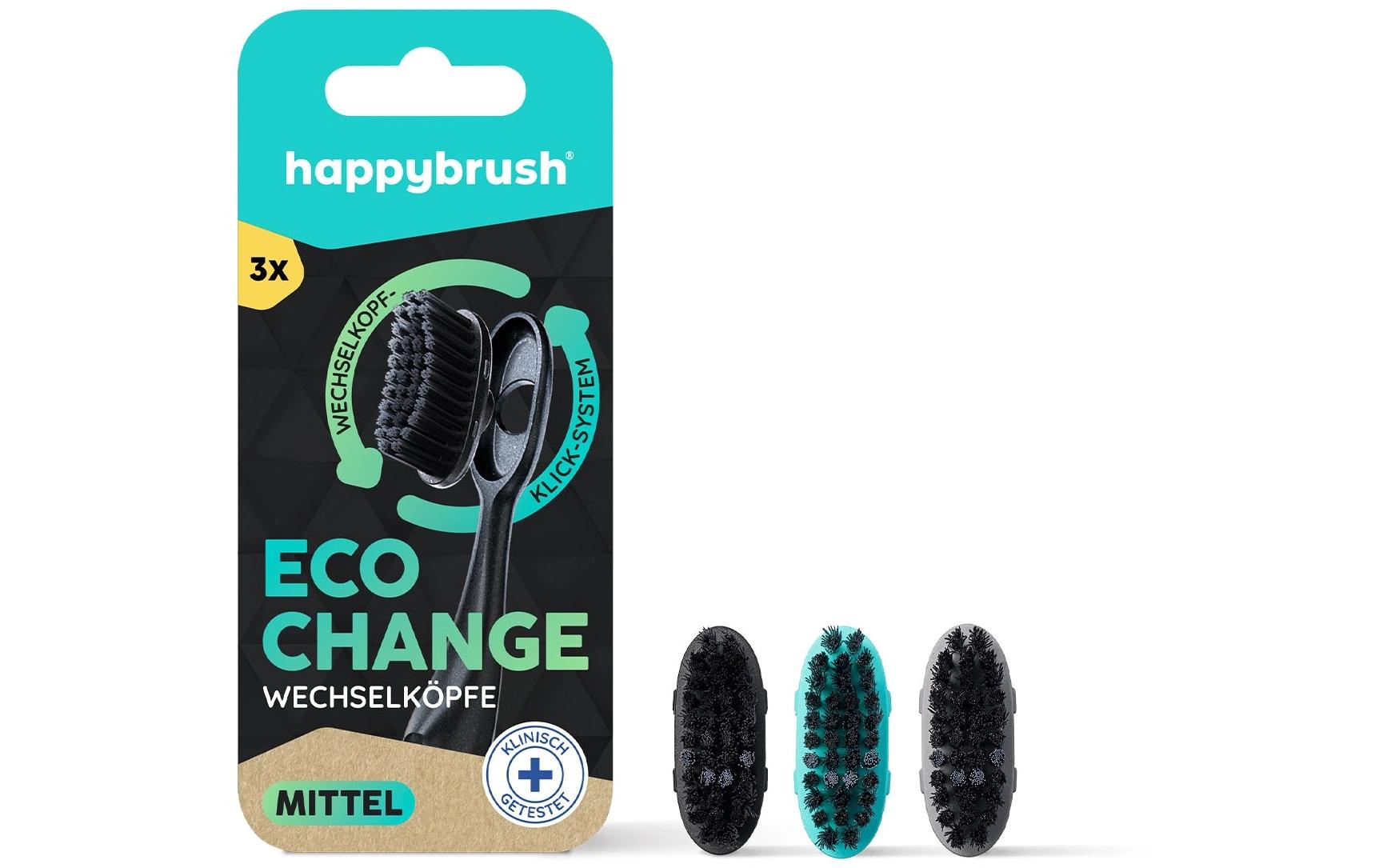 happybrush Zahnbürstenkopf Eco Change 3 Stück