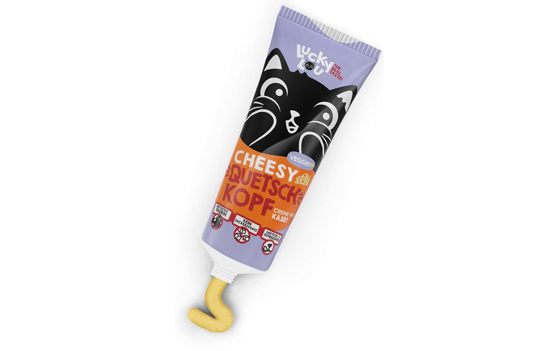 Lucky Lou Katzen-Snack Tube Quetschkopf Cheesy 75 g