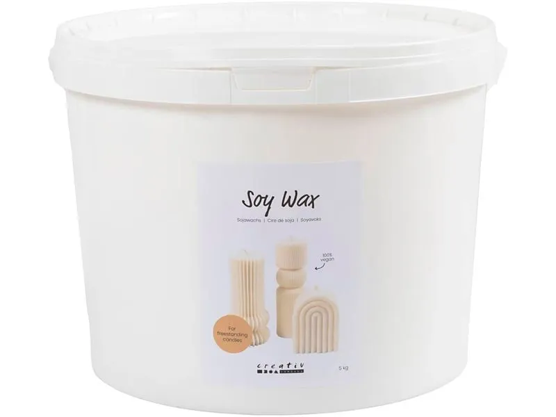Creativ Company Wachs Soja Flocken, Creme, 5 kg