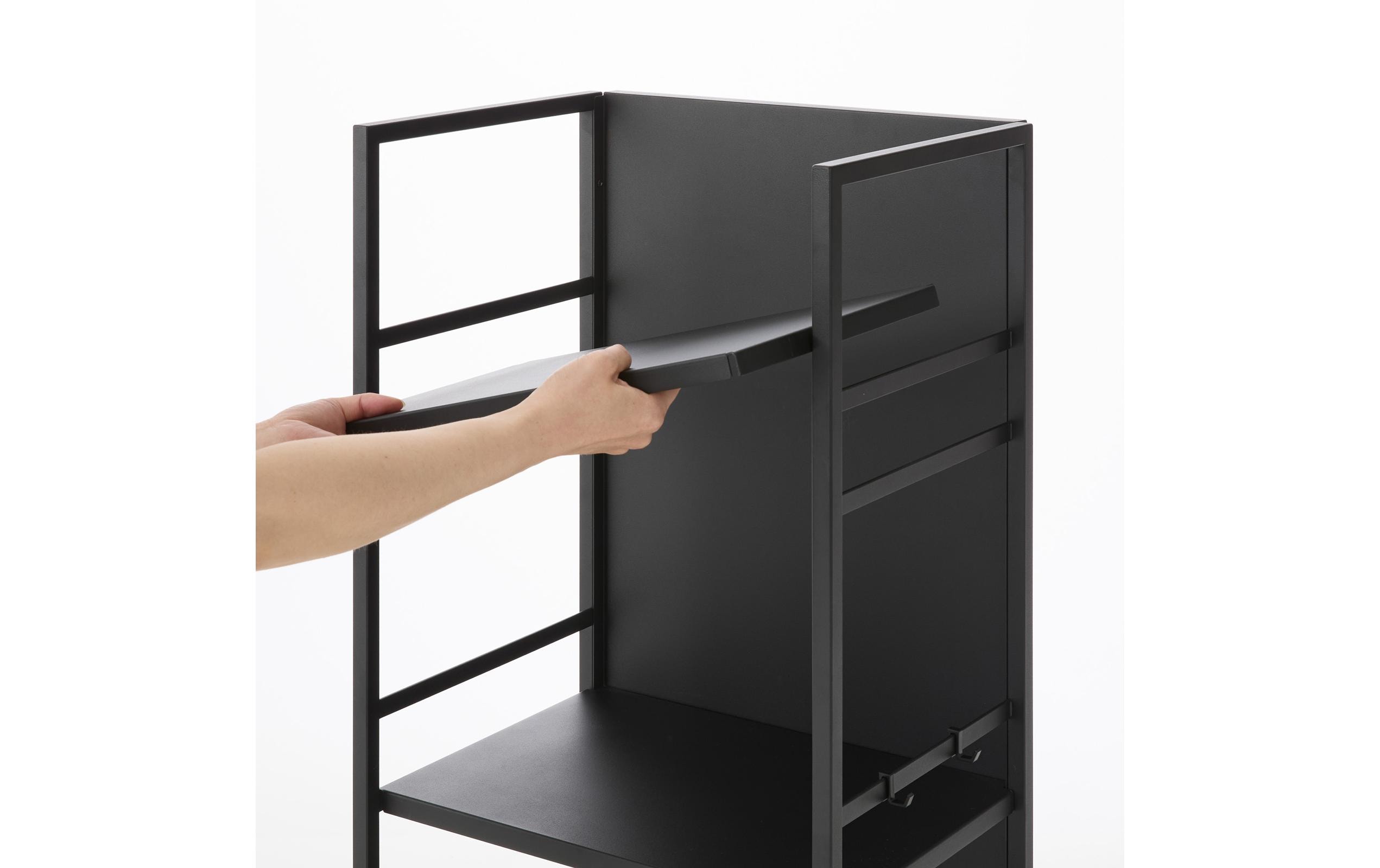 Yamazaki 3-stöckiger Aufbewahrungswagen Tower 42 x 84.5 cm Schwarz