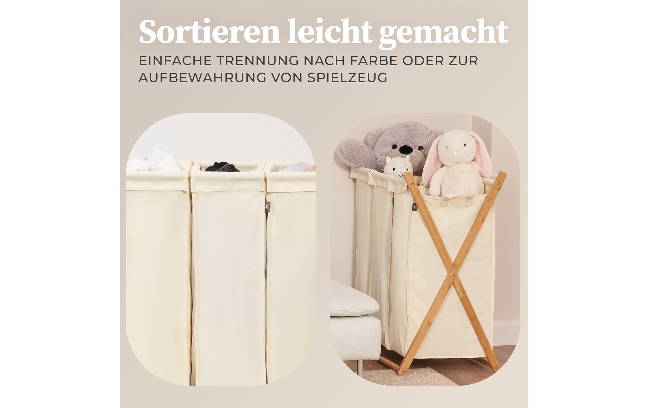 Hennez Wäschekorb Xavier 150 l, Grau/Nature