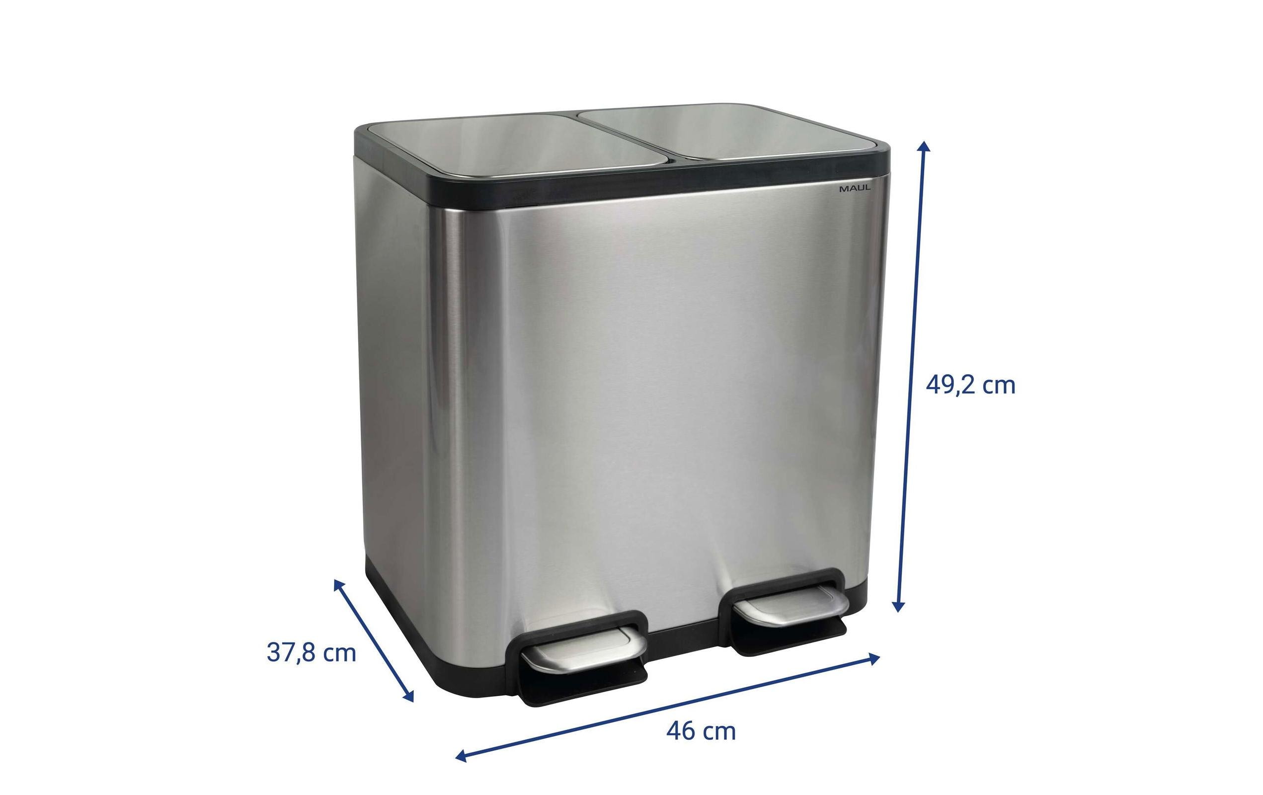 Maul Abfalleimer Cycle 20 + 20 l, Schwarz/Silber