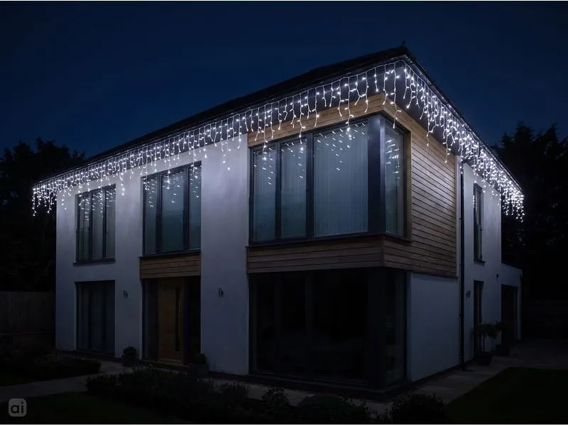 COCON Eiszapfen-Lichterkette LED Neutralweiss, 23.8 m COCON Eiszapfen-Lichterkette LED Neutralweiss, 23.8 m