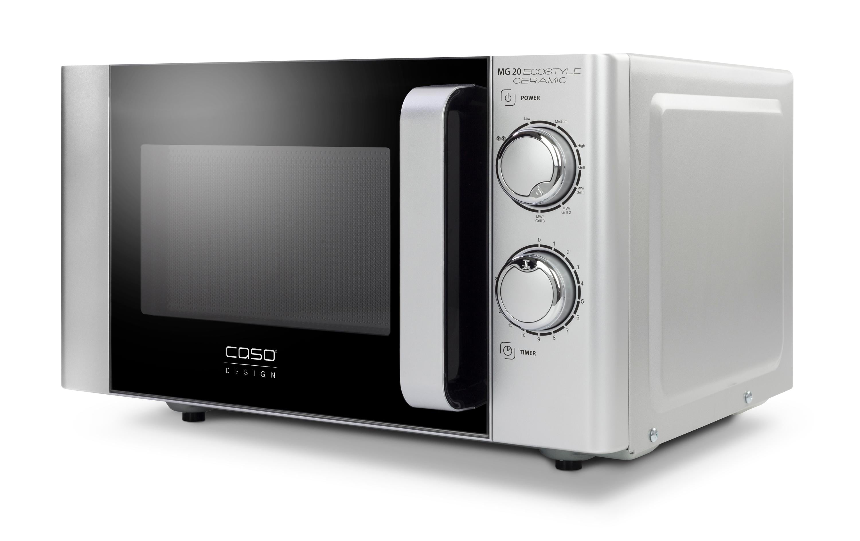Caso Mikrowelle MG 20 Ecostyle Ceramic Schwarz/Silber