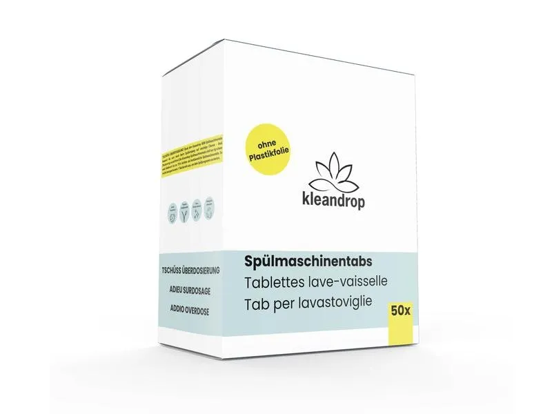 kleandrop Maschinenspülmittel Spülmaschinentabs 50 Stück kleandrop Maschinenspülmittel Spülmaschinentabs 50 Stück
