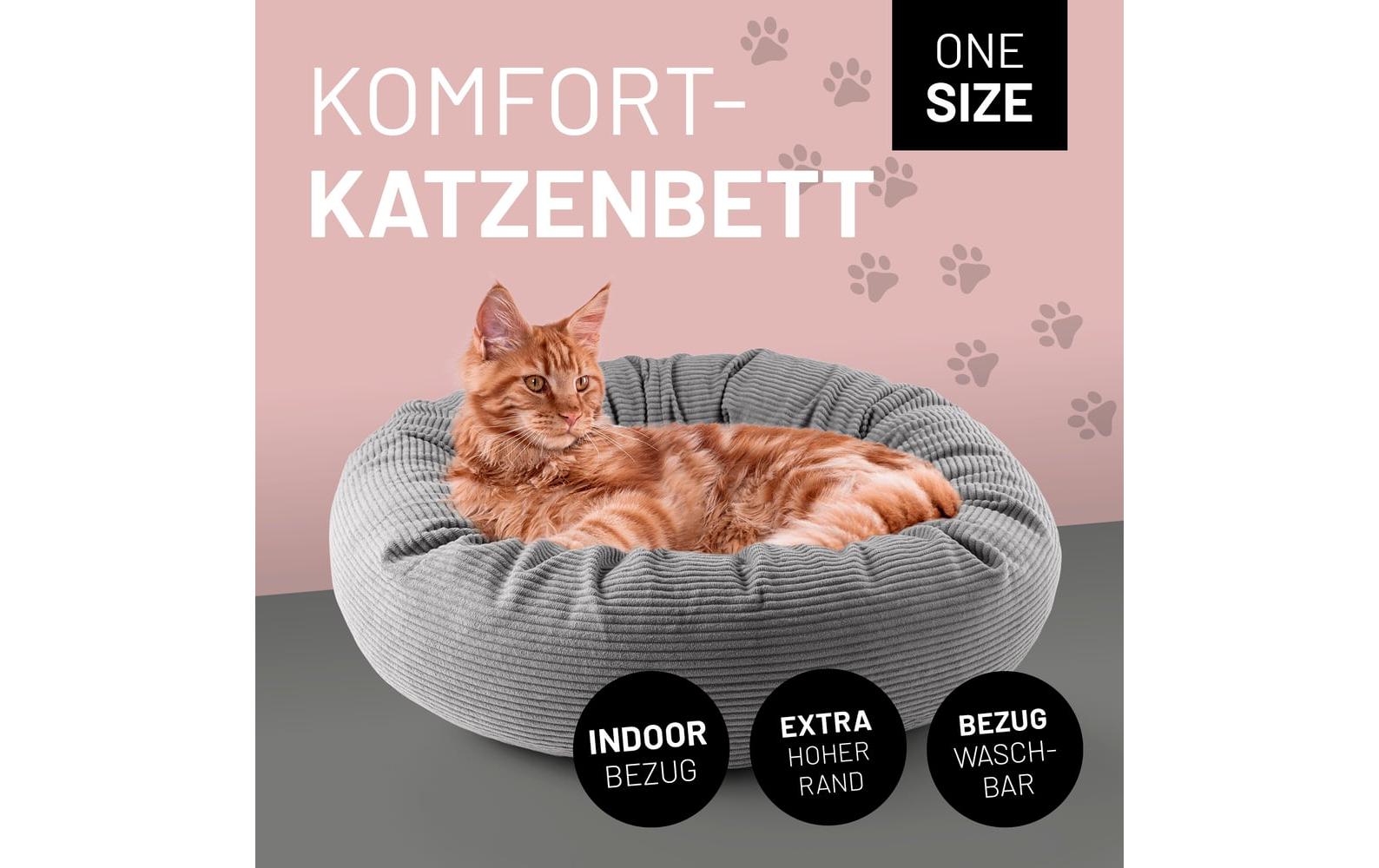 Lumaland Katzenbett Cord Grau