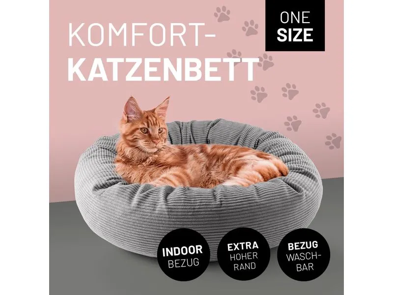 Lumaland Katzenbett Cord Grau