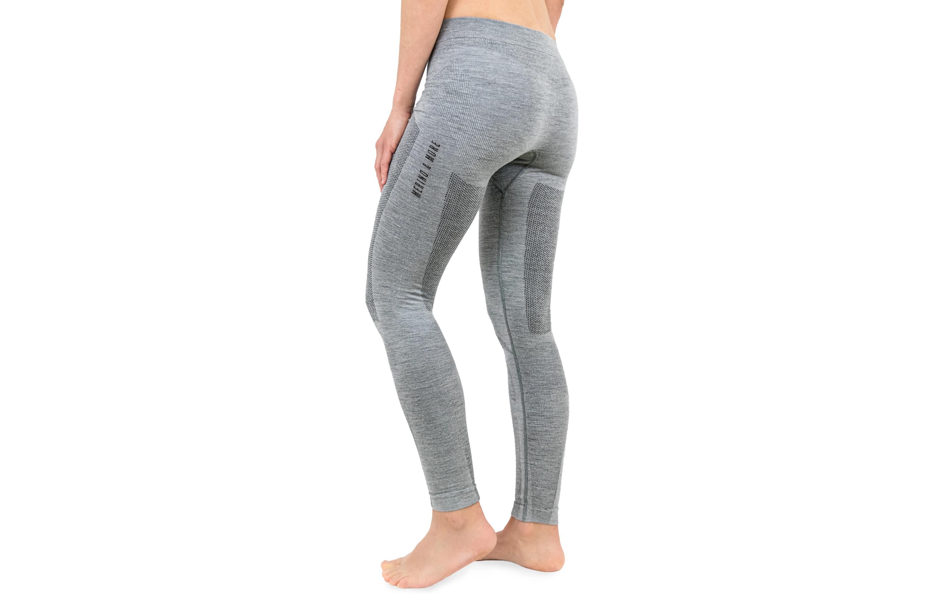 Merino & More Damen Funktionsunterhose lang L, Schwarz/Grau