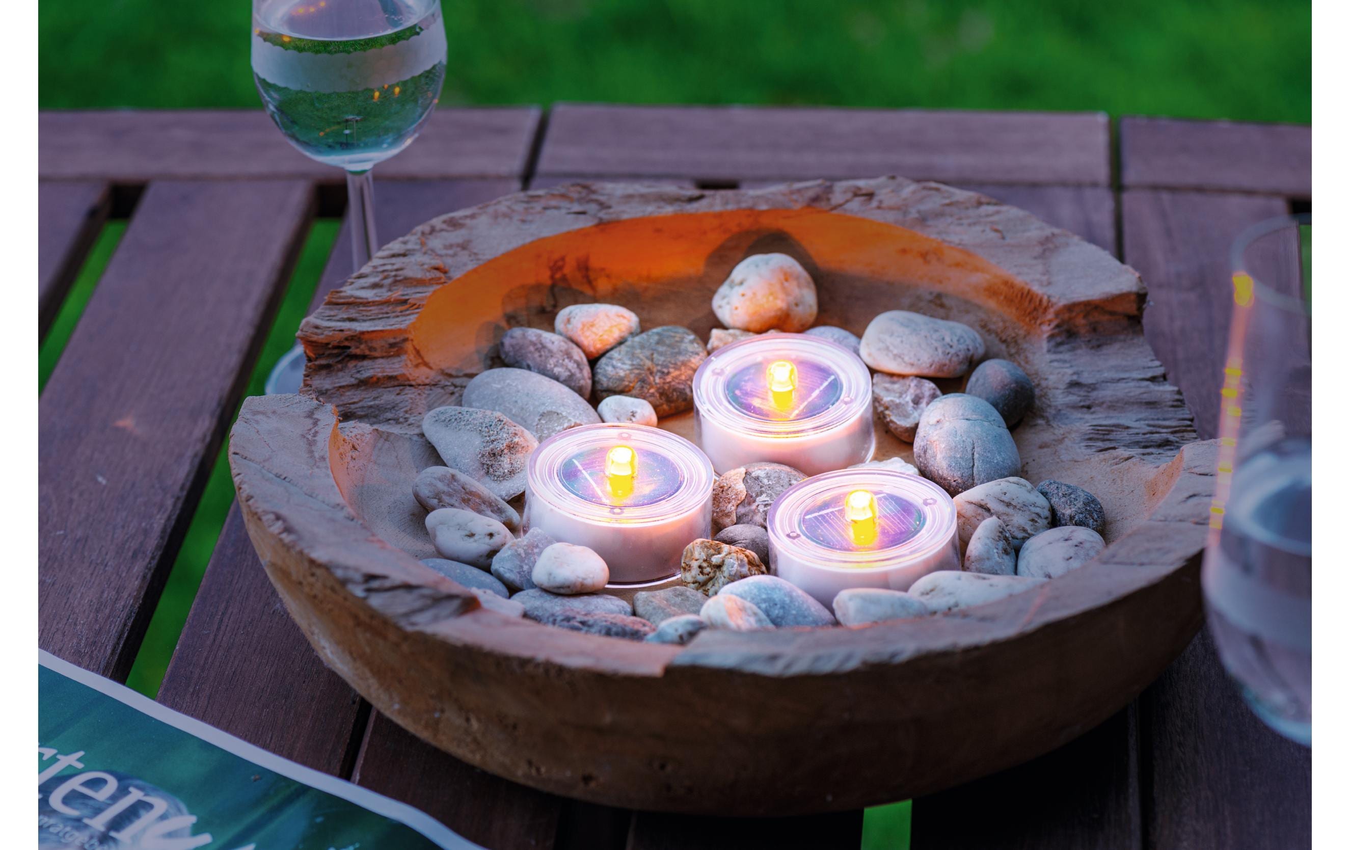 EGLO Leuchten LED Teelichter Set SOLAR Ø 5 x 3 cm, Weiss