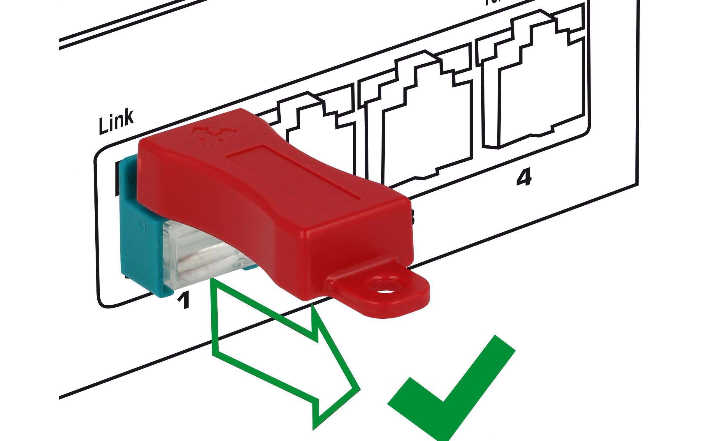 Delock Clip RJ45 Portverriegelung inkl. Stecker Set 6 Stück