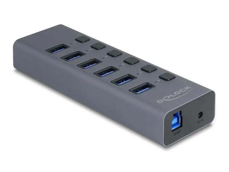 Delock Hub (Externer, USB 5 Gbps, 6 Port, mit Schalter)