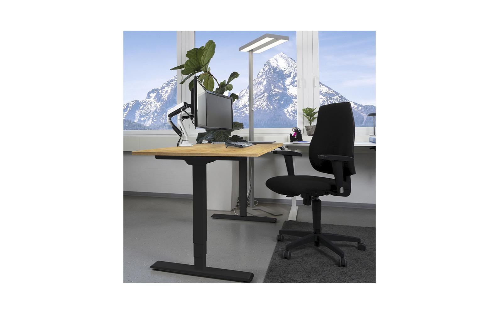 Contini höhenverstellbarer Bürotisch 1.4 x 0.8 m Eiche/Schwarz
