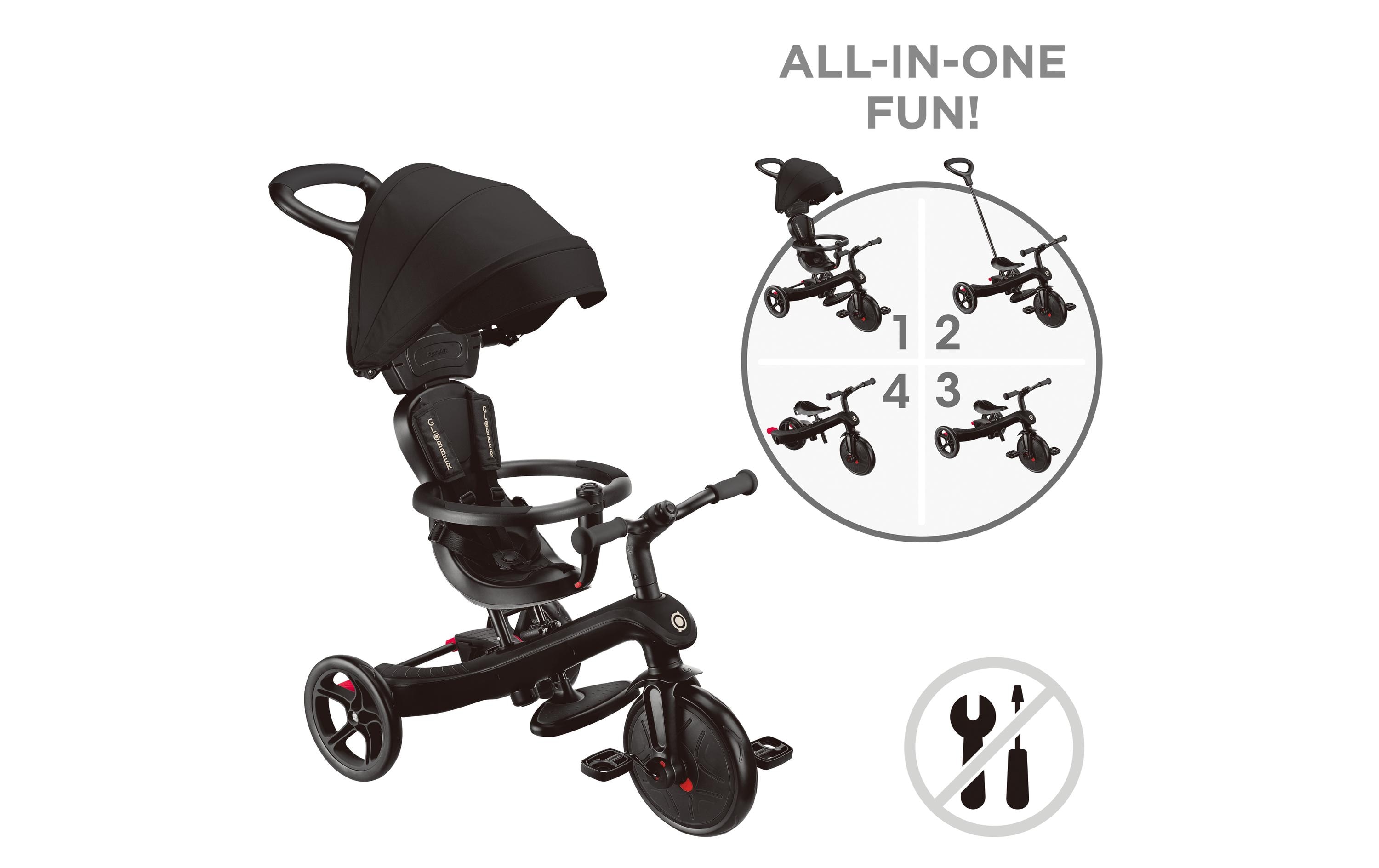 GLOBBER Dreirad Trike Explorer 4 in 1 Black