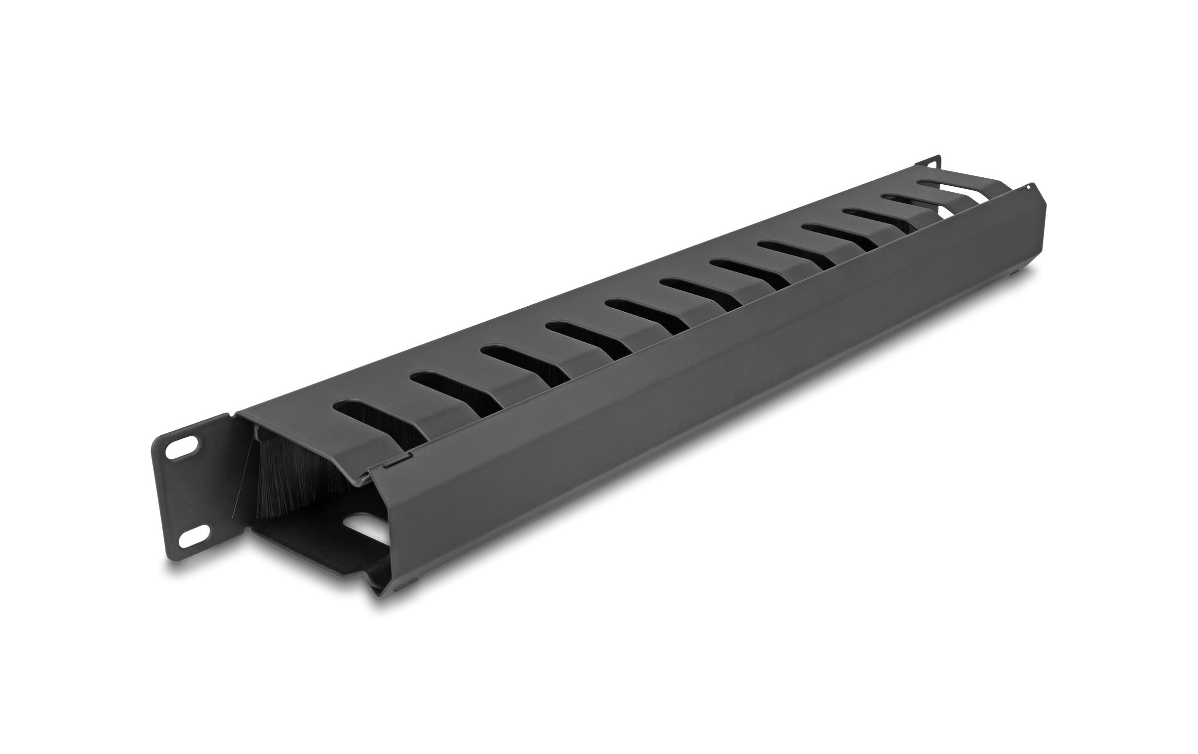 Delock Kabelführungspanel 1HE mit 2 Öffnungen 19 Rack, Schwarz Delock Kabelführungspanel 1HE mit 2 Öffnungen 19 Rack, Schwarz