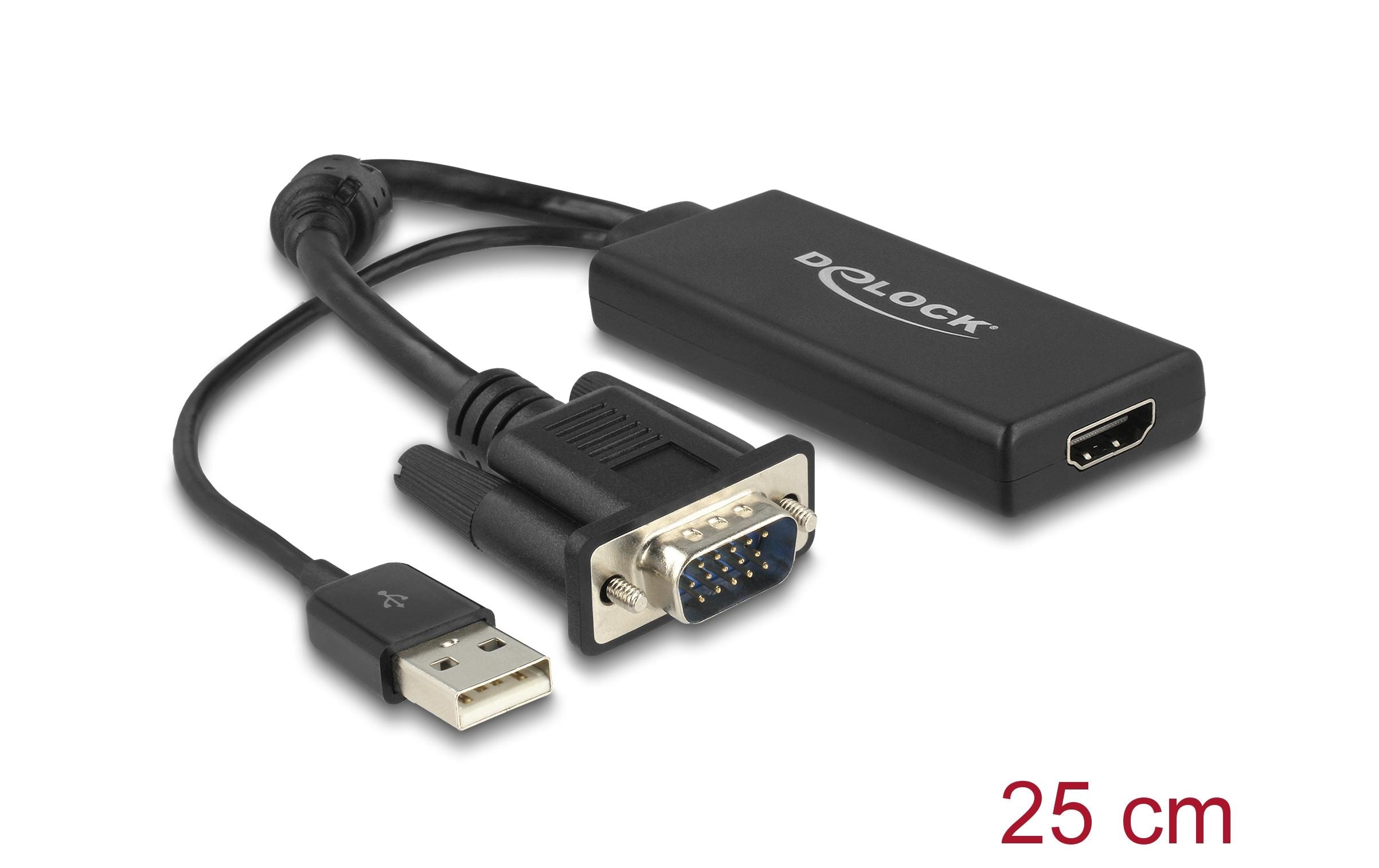 Delock Konverter VGA - HDMI, mit Audio