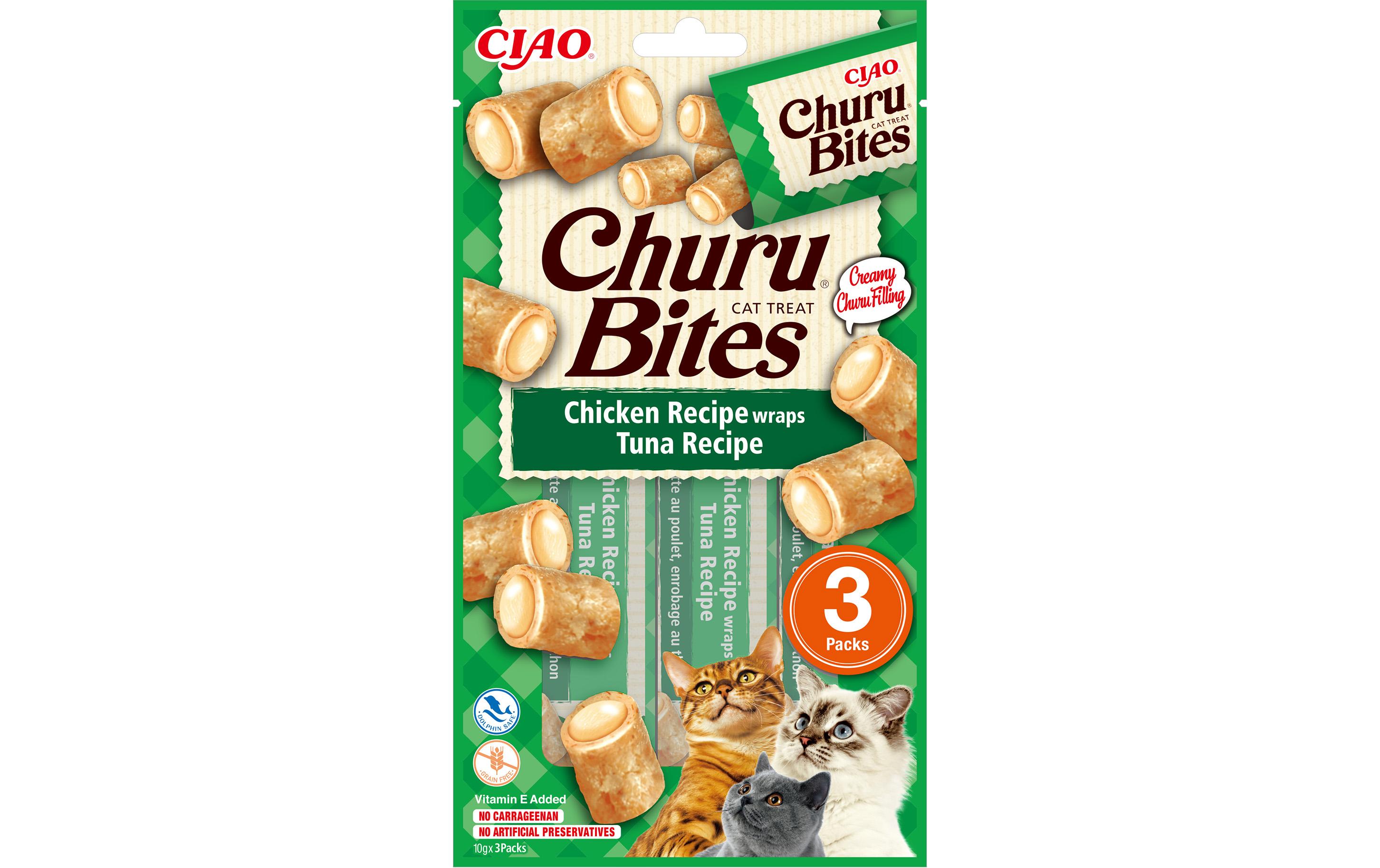 CIAO Churu Katzen-Snack Bites Huhn & Thunfisch, 3 x 10 g