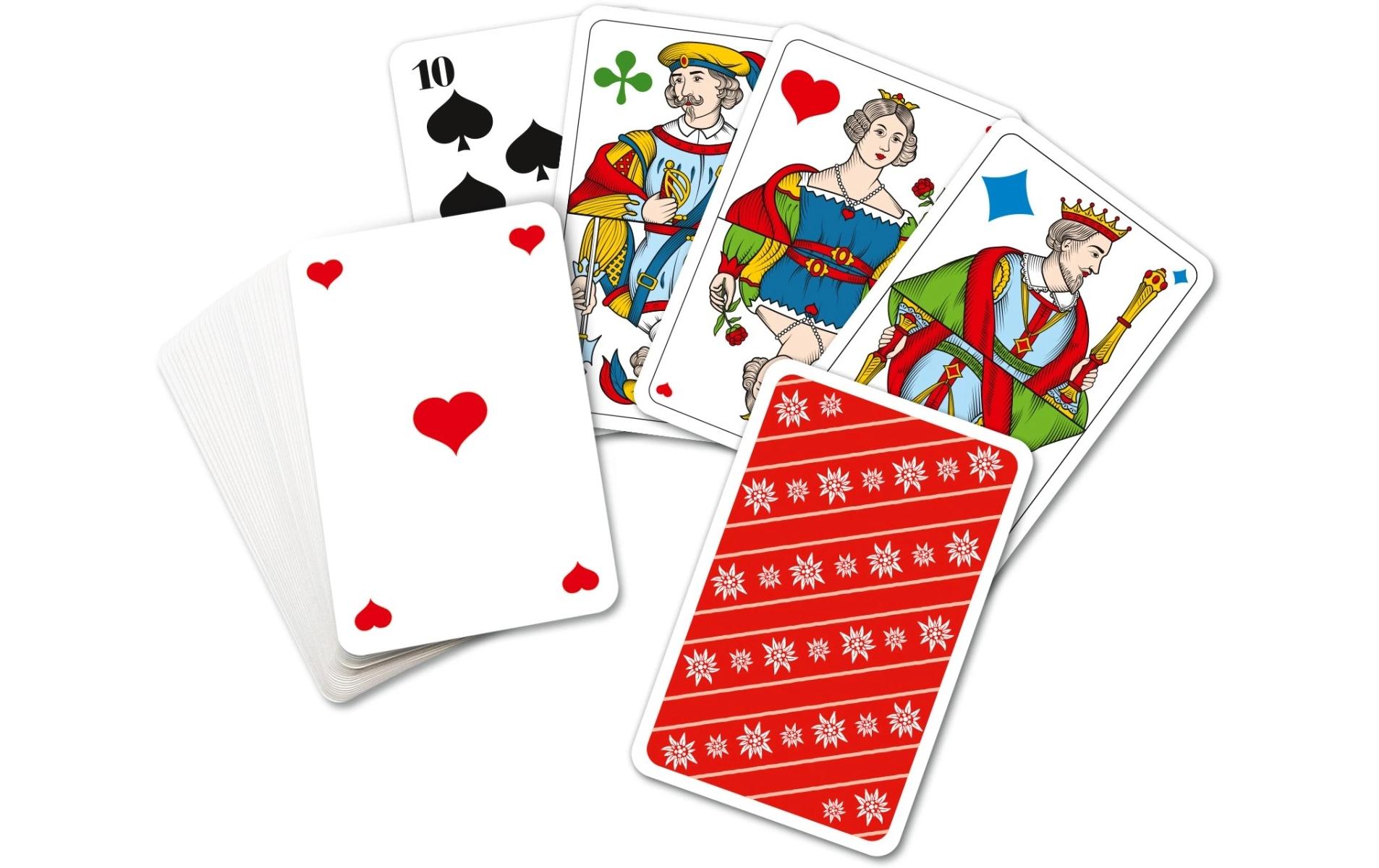 Carta.Media Jass Piquetkarten mit grossen Zahlen 4-farbig