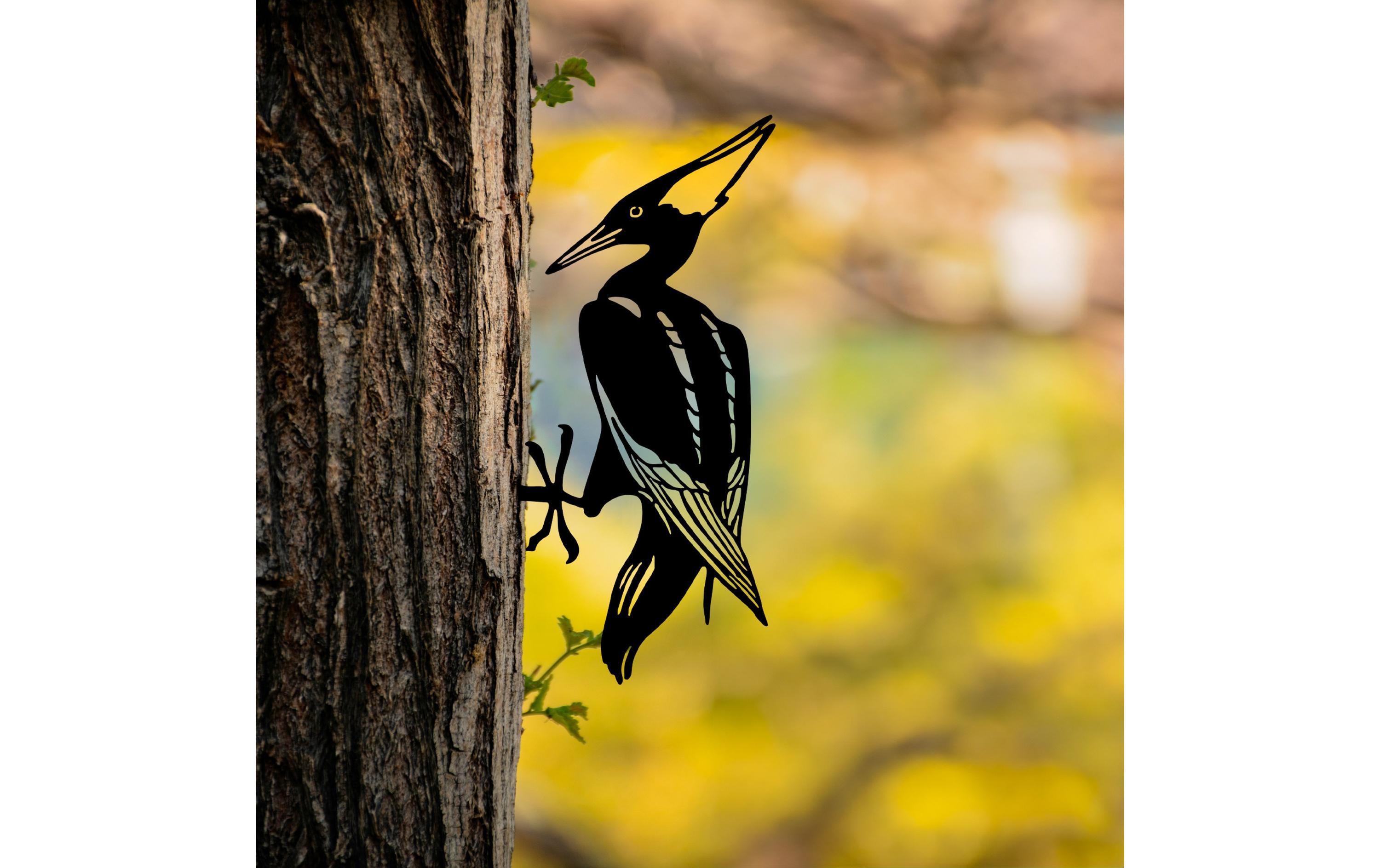Wallxpert Gartenstecker Vogel auf Zweig 22 x 40 cm