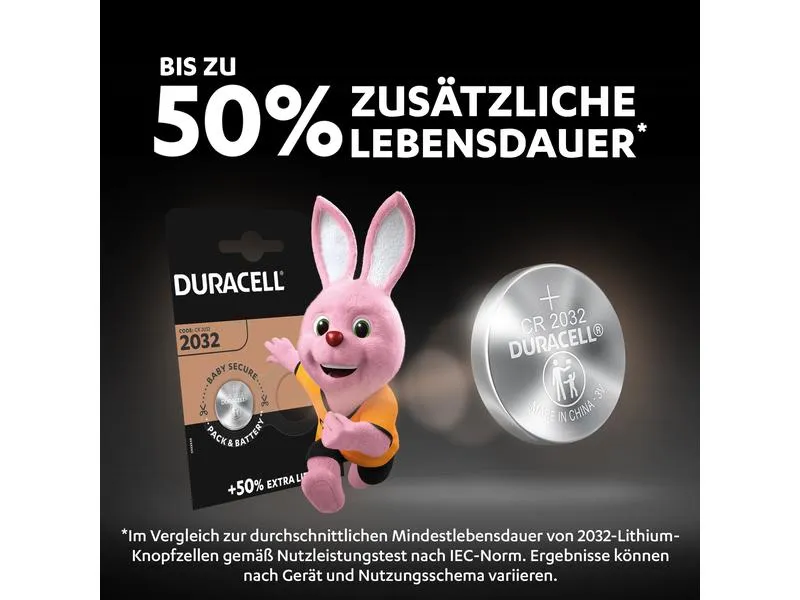 Duracell Knopfzelle Lithium CR2032 2 Stück