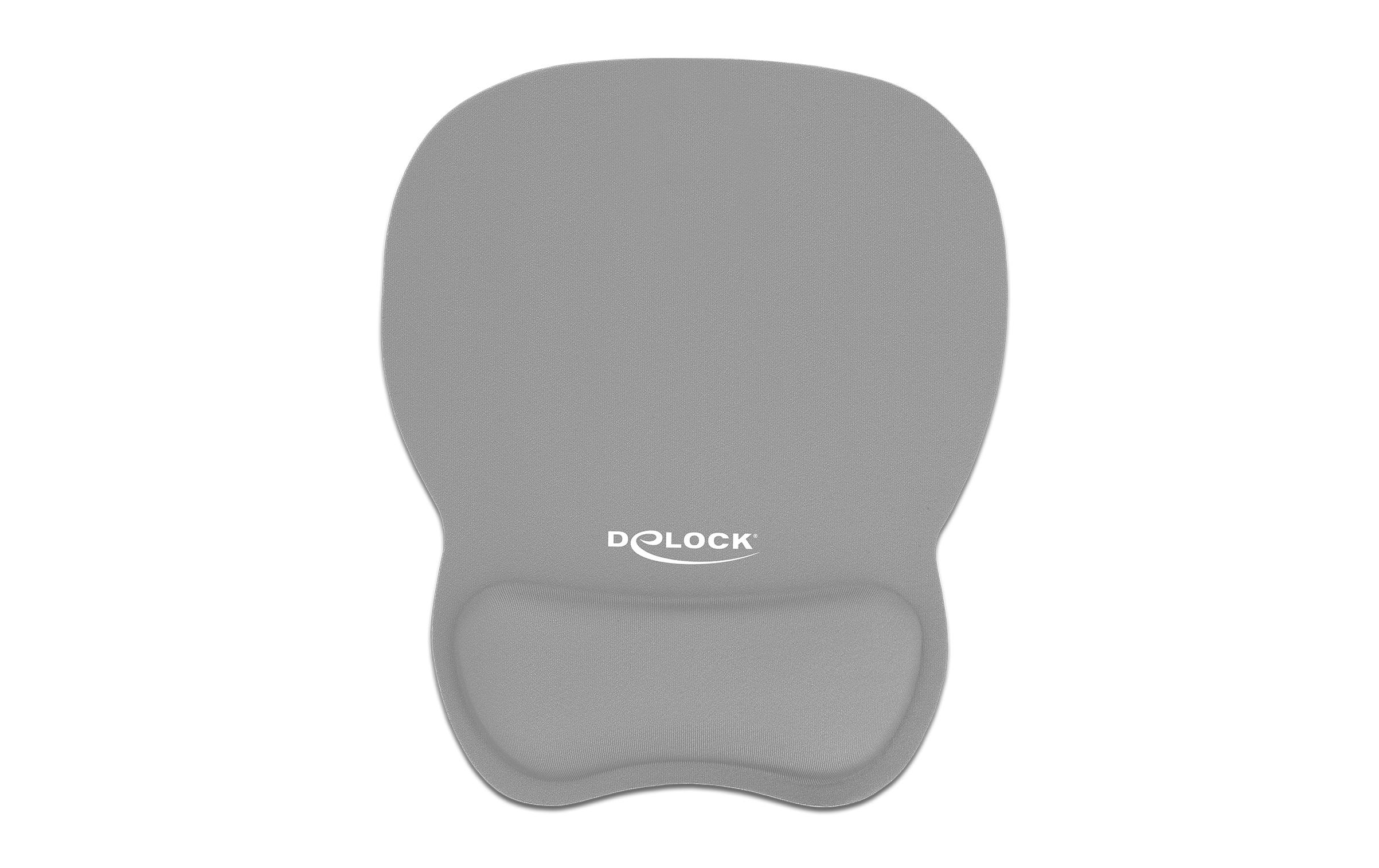 Delock Ergonomische Mausmatte mit Handballenauflage Grau