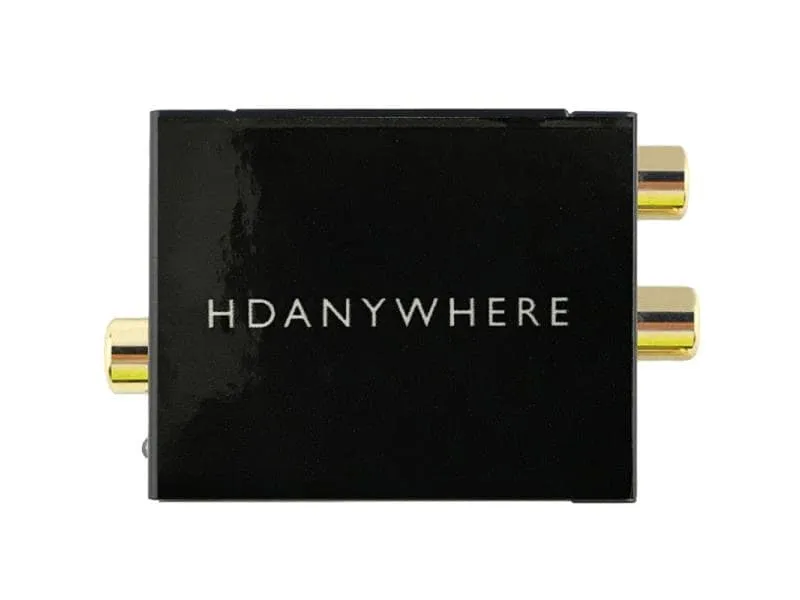 HDANYWHERE Konverter Audio DAC Digital zu Analog, Koax/Toslink – Cinch HDANYWHERE Konverter Audio DAC Digital zu Analog, Koax/Toslink – Cinch