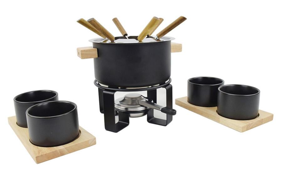 OHMEX Fondue-Set OHM-FND-2099 15 Teile, Schwarz