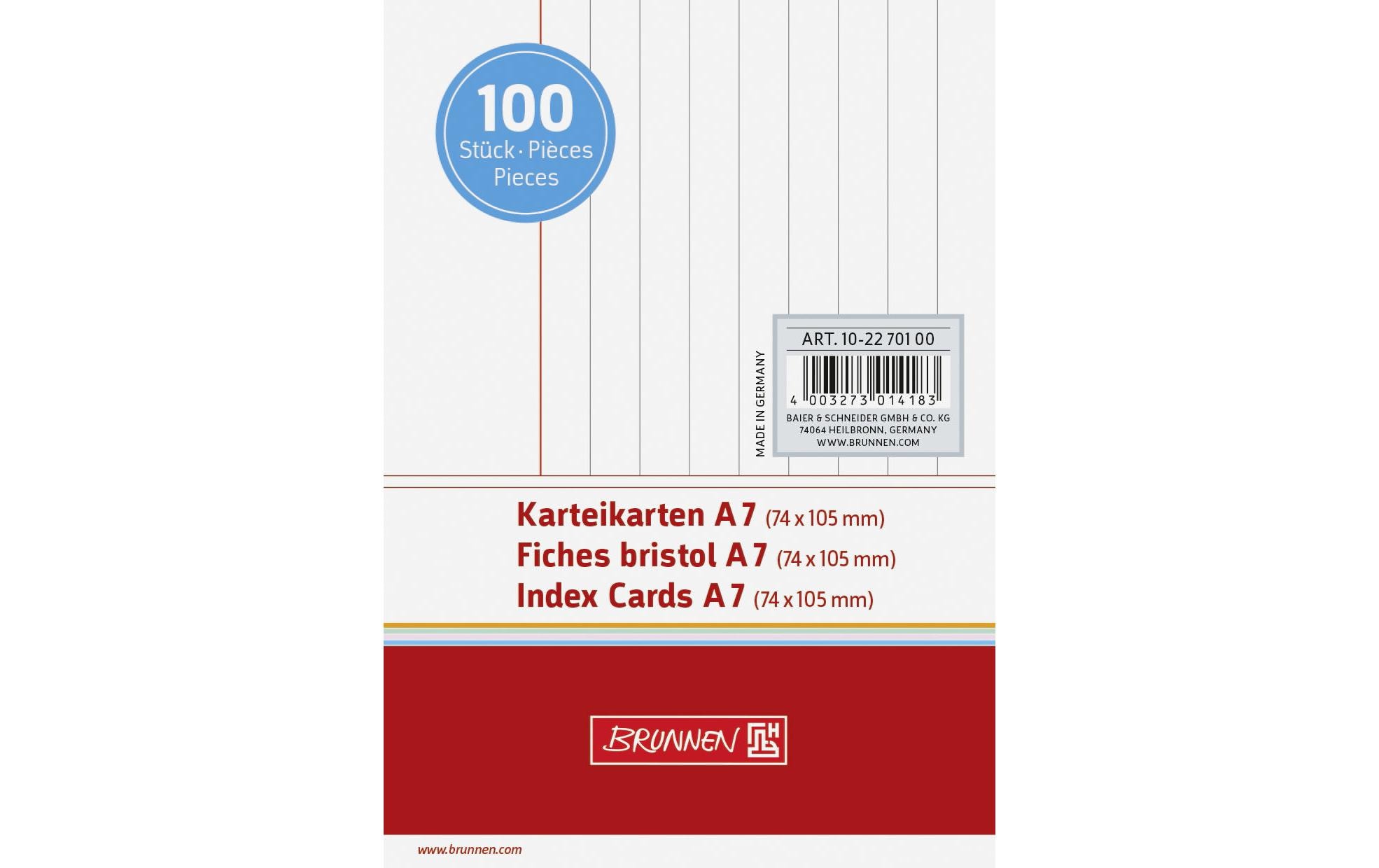 Brunnen Karteikarten A7 Liniert