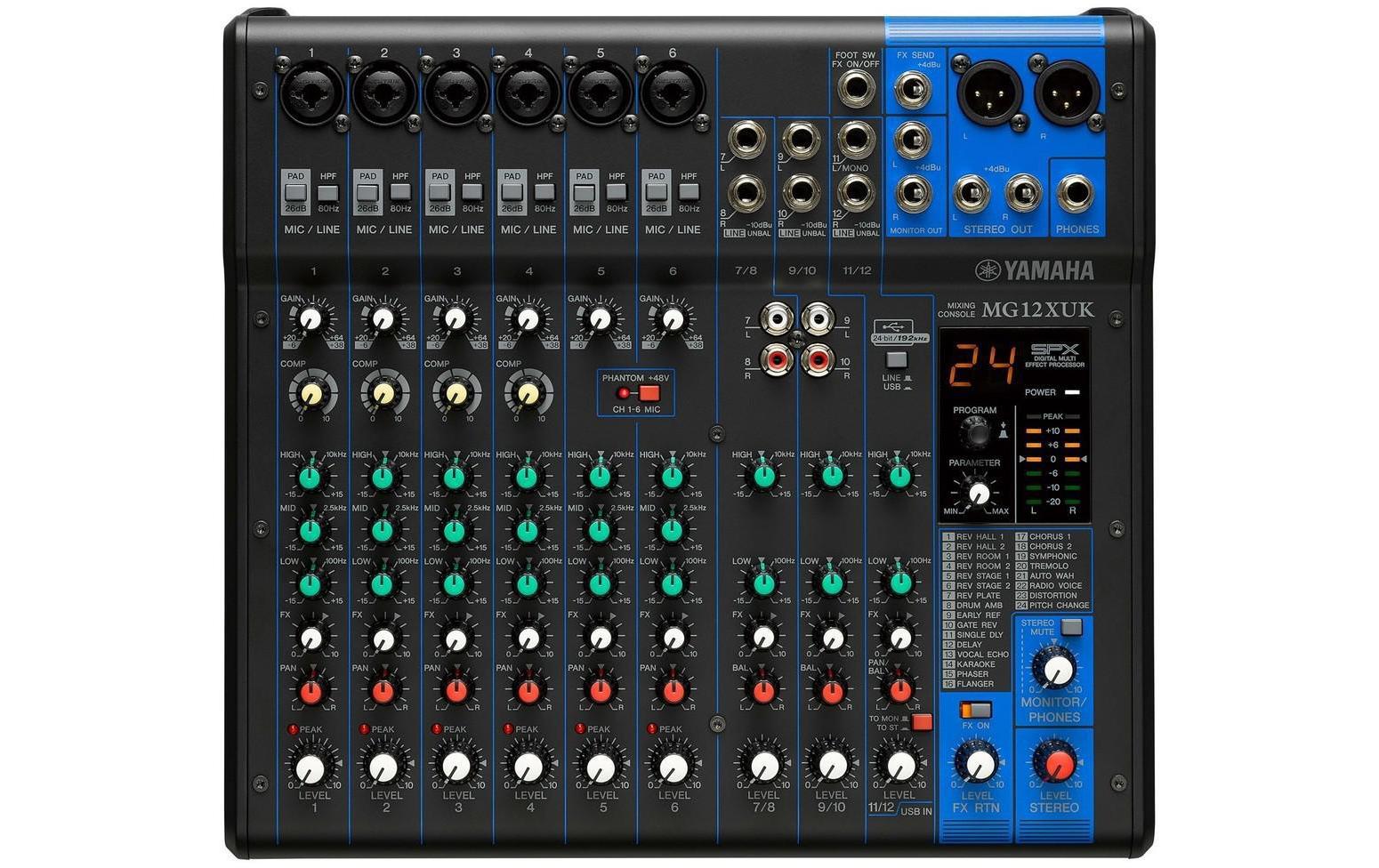 Yamaha Mischpult MG12XUK - 12-Kanal, analog