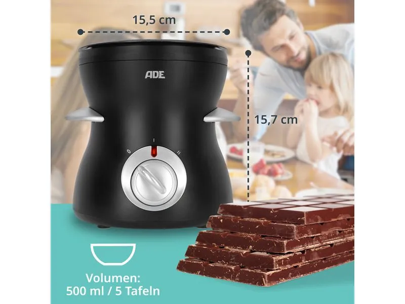 ADE Schokoladenfondue-Set KG2352 10 Teile, Schwarz ADE Schokoladenfondue-Set KG2352 10 Teile, Schwarz