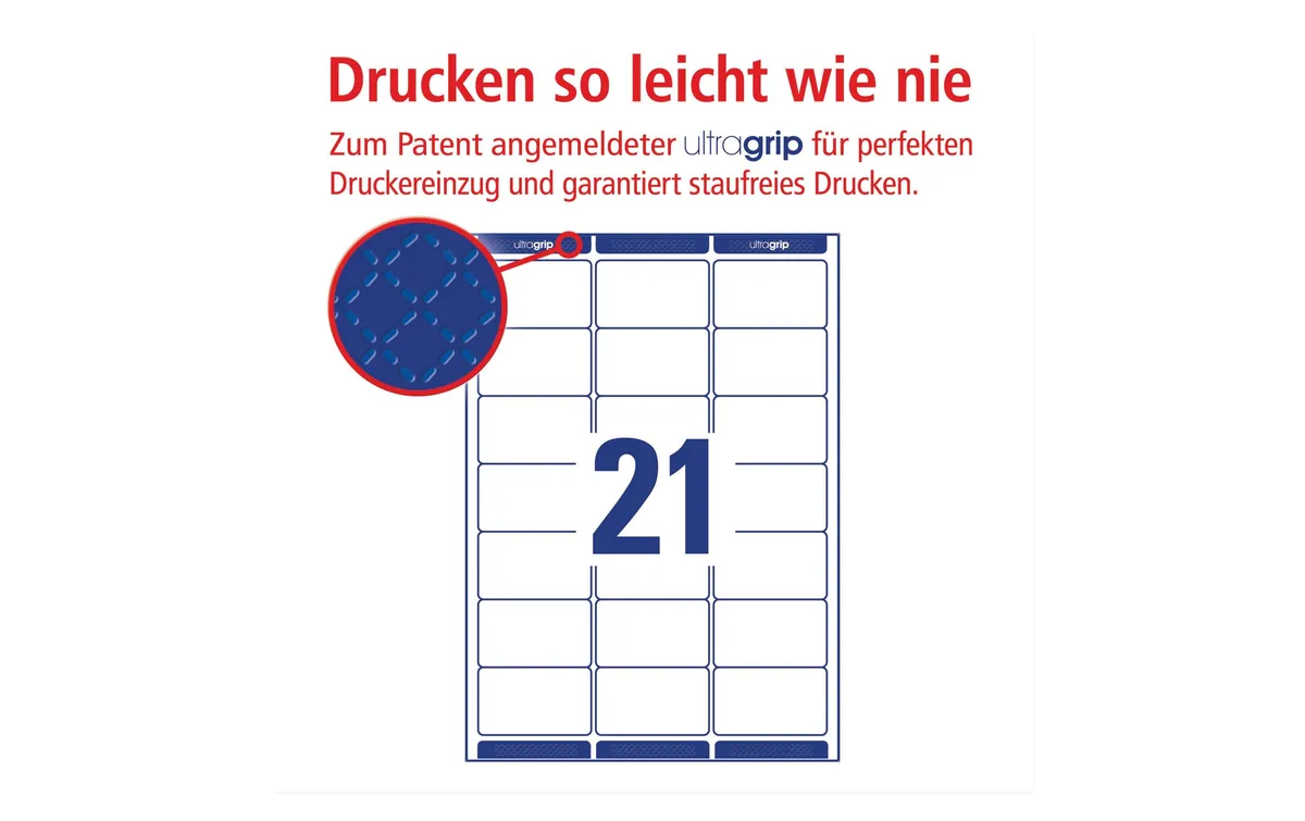 Avery Zweckform Adressetiketten Ultragrip 63.5 x 38.1 mm, 40 Blatt Avery Zweckform Adressetiketten Ultragrip 63.5 x 38.1 mm, 40 Blatt
