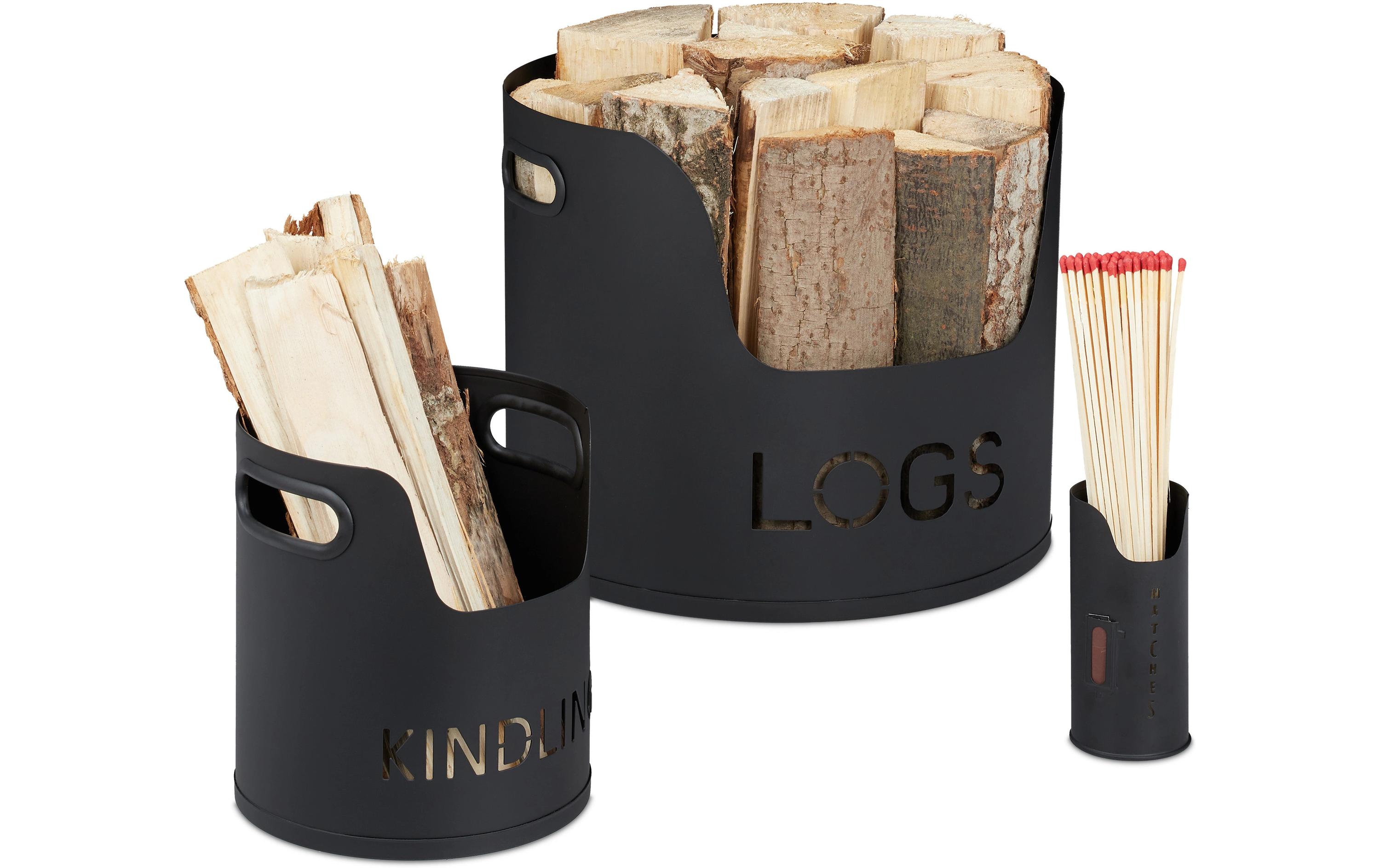 relaxdays Kaminholzkorb relaxdays Kaminholzkorb