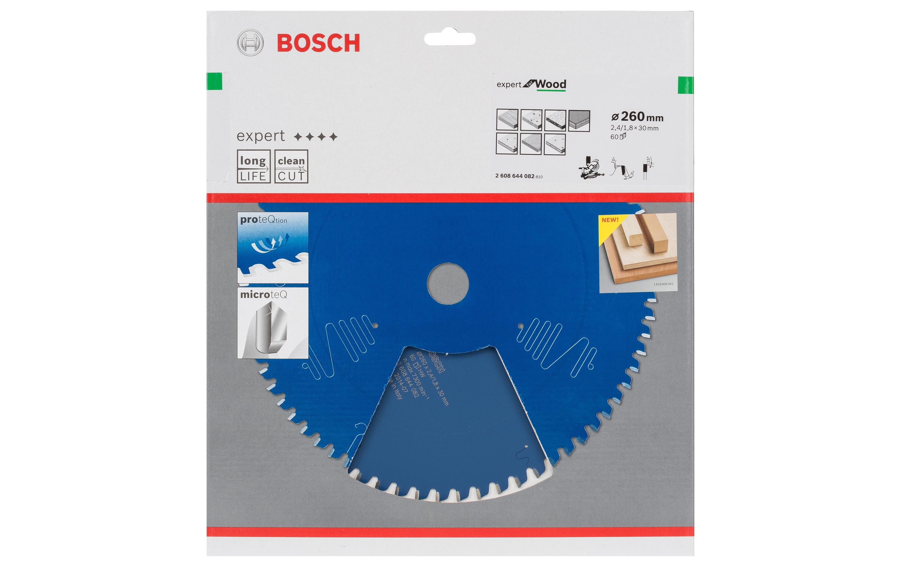 Bosch Professional Kreissägeblatt Expert for Wood, 260 x 30 x 2.4 mm, Z 60 Bosch Professional Kreissägeblatt Expert for Wood, 260 x 30 x 2.4 mm, Z 60