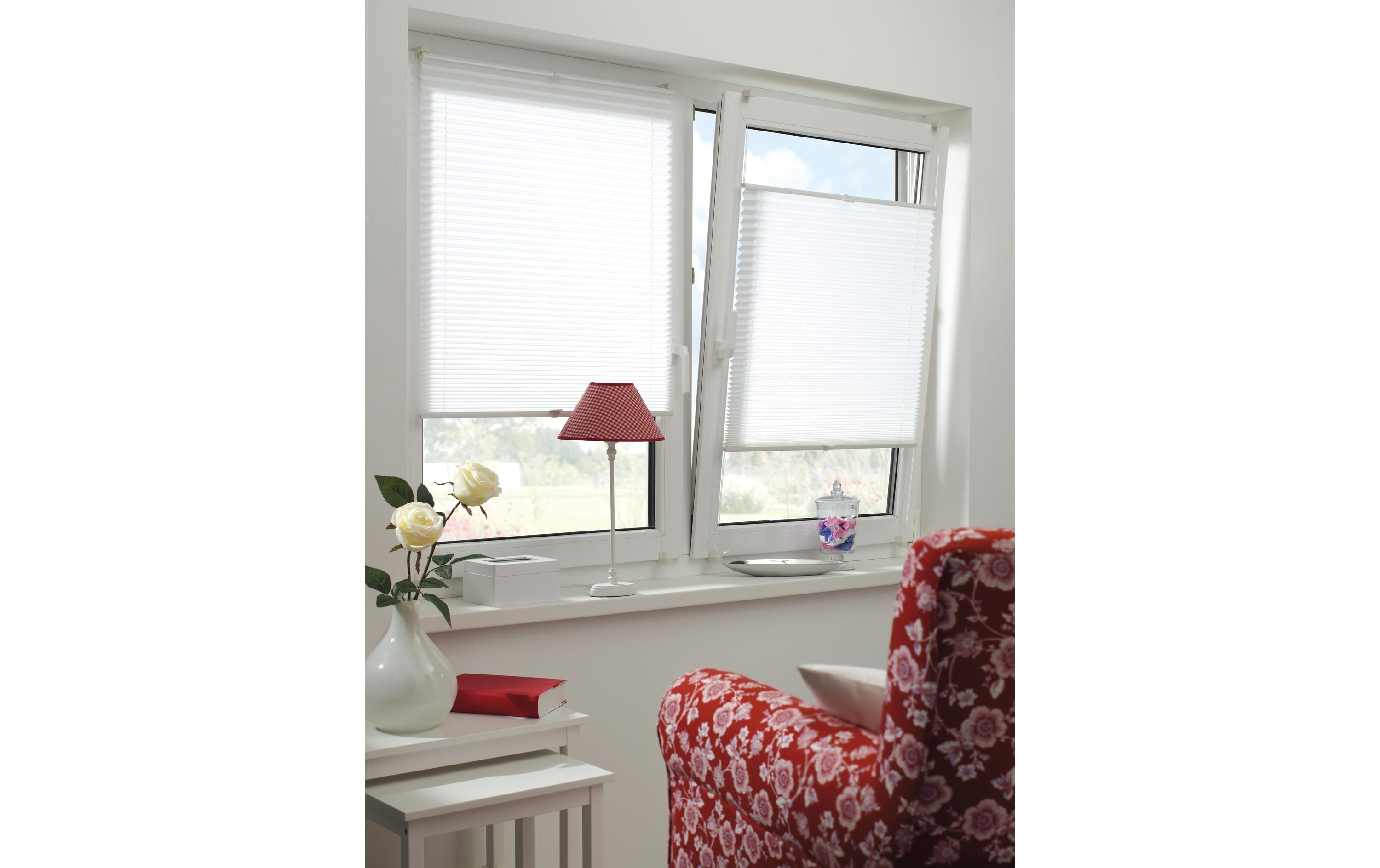 Gardinia Plissée Easyfix, blickdicht 50 x 130 cm, Weiss