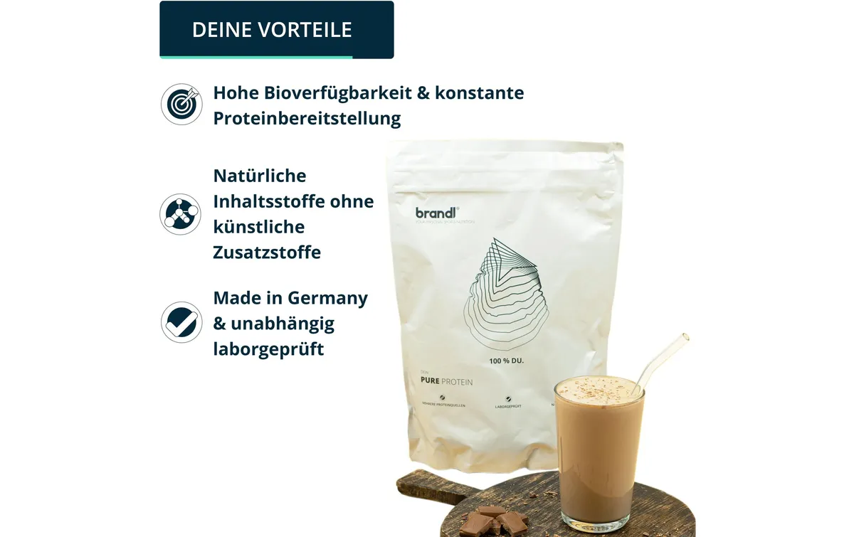 Brandl-Nutrition Pulver Pure Protein Vegan Schokolade 1000 g