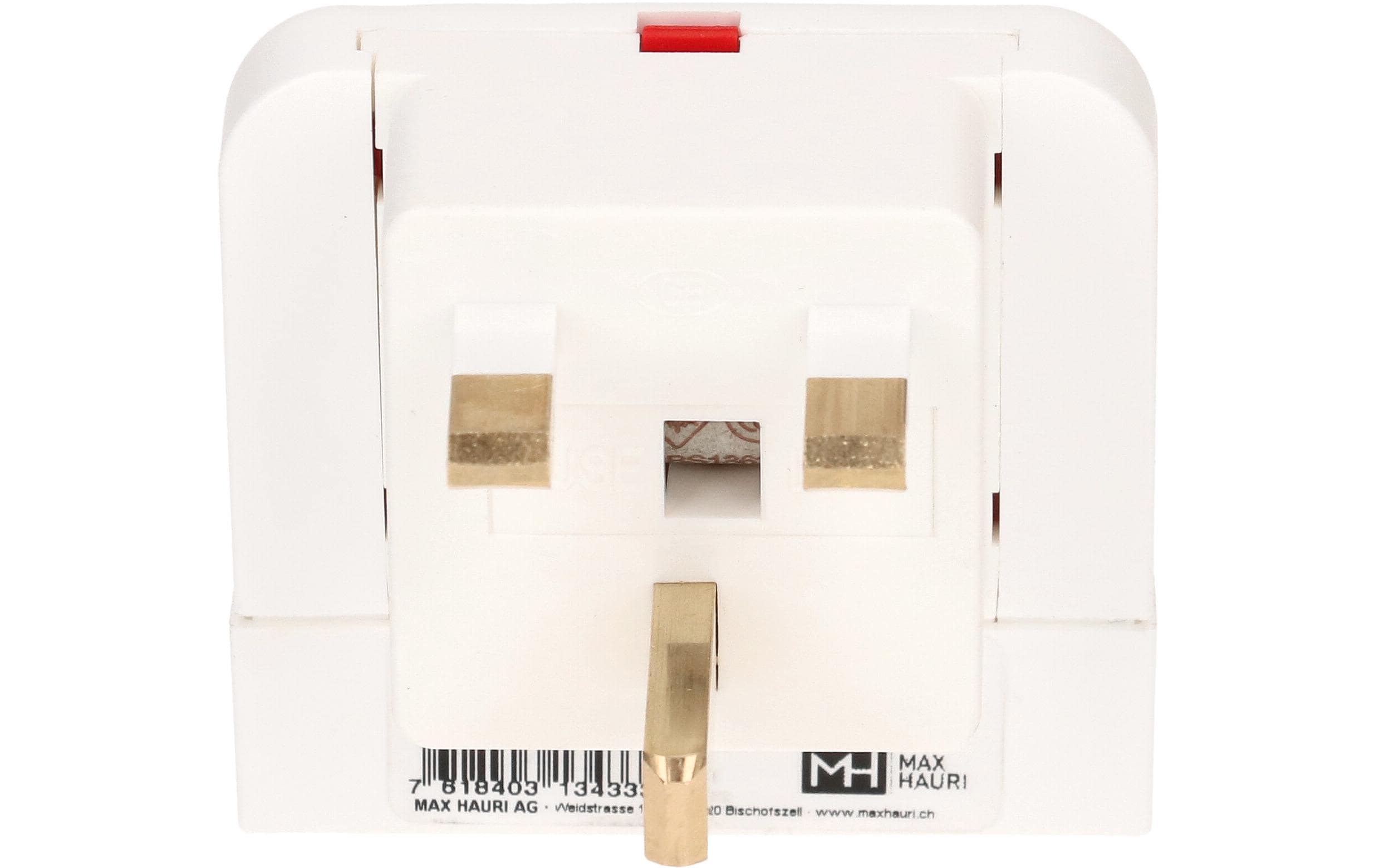 Max Hauri Reiseadapter Grossbritannien / Typ 13, 3-polig, Weiss