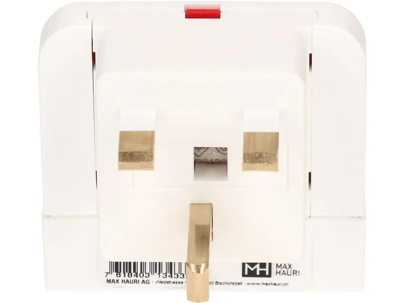 Max Hauri Reiseadapter Grossbritannien / Typ 13, 3-polig, Weiss